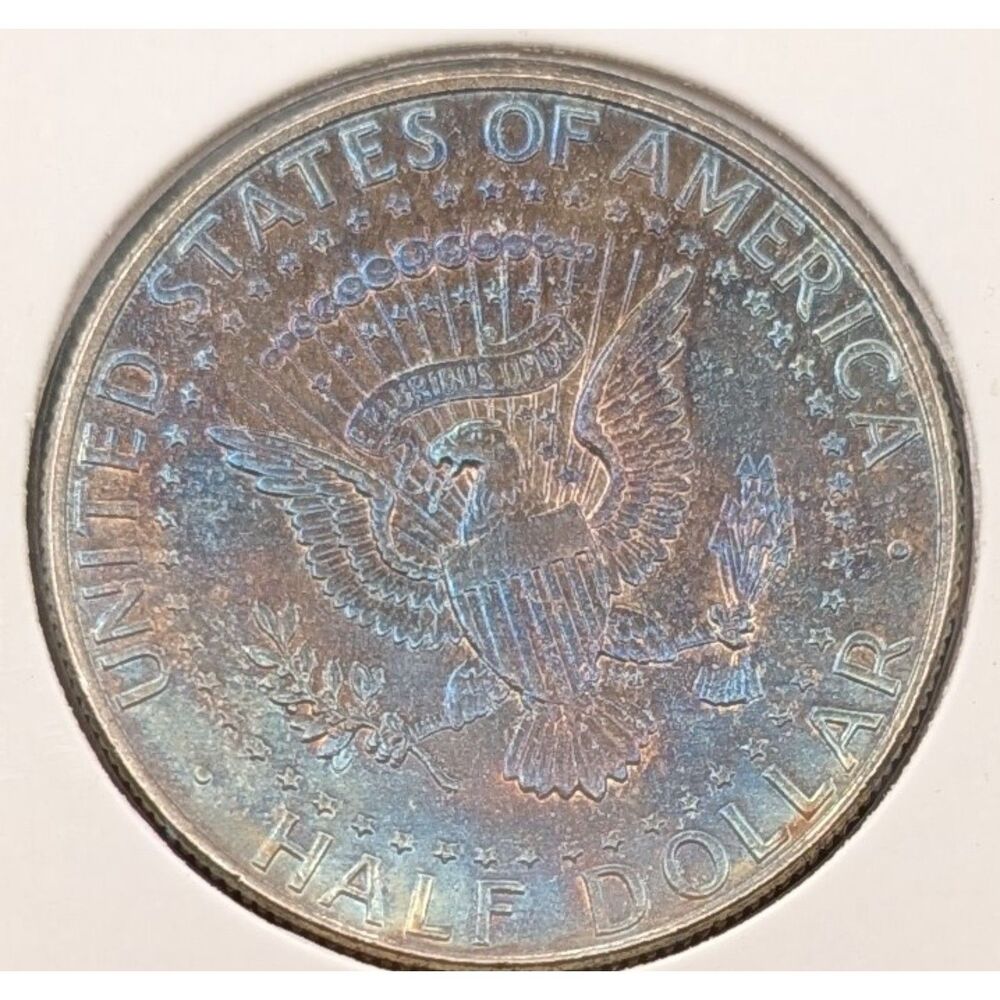 1990‑P Kennedy Half Dollar • Color Toned • US Coin • Vintage Collectible